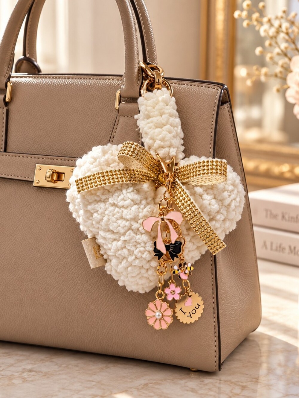 JoJo Styles Handmade Oversized Plush Heart Bag Charm